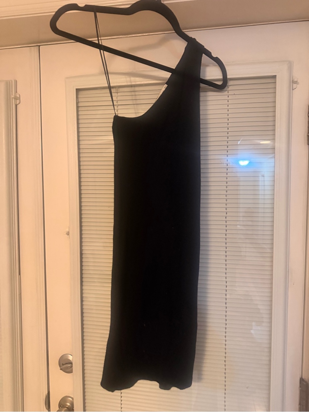Zara ribbed Black One-Shoulder Bodycon Dress
